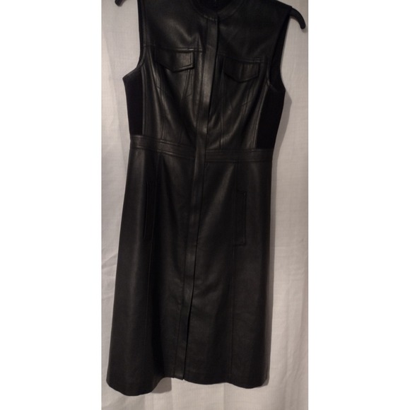 BCBG Maxazria Faux Leather Dress Size Medium - Picture 2 of 4